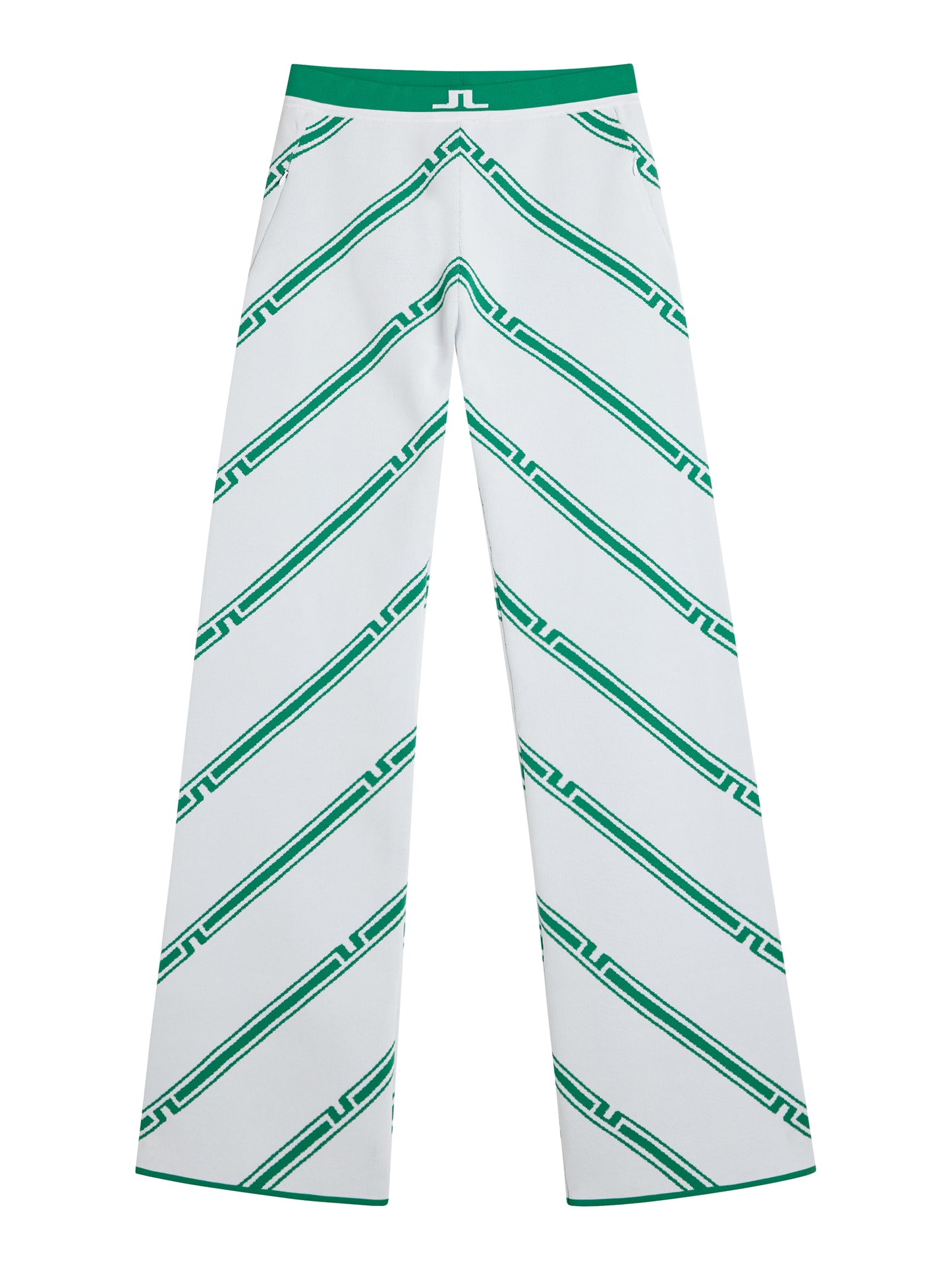 Emmie Knitted Pant / Green Bias Stripe