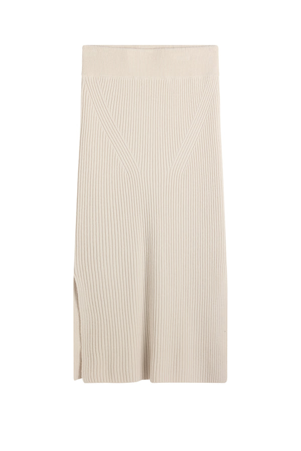 Catia Rib Knit Skirt / Moonbeam