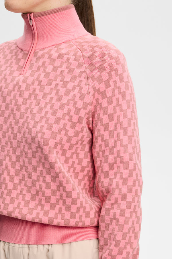 Kerla Knitted Zip Sweater / Bridge Stack Rose M