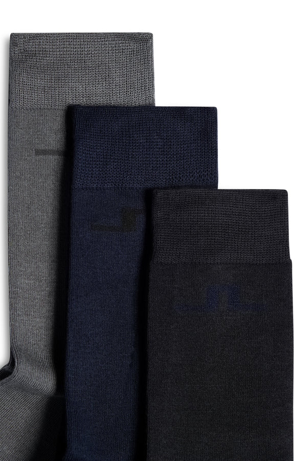 Long Socks 3P / Multicolour Black