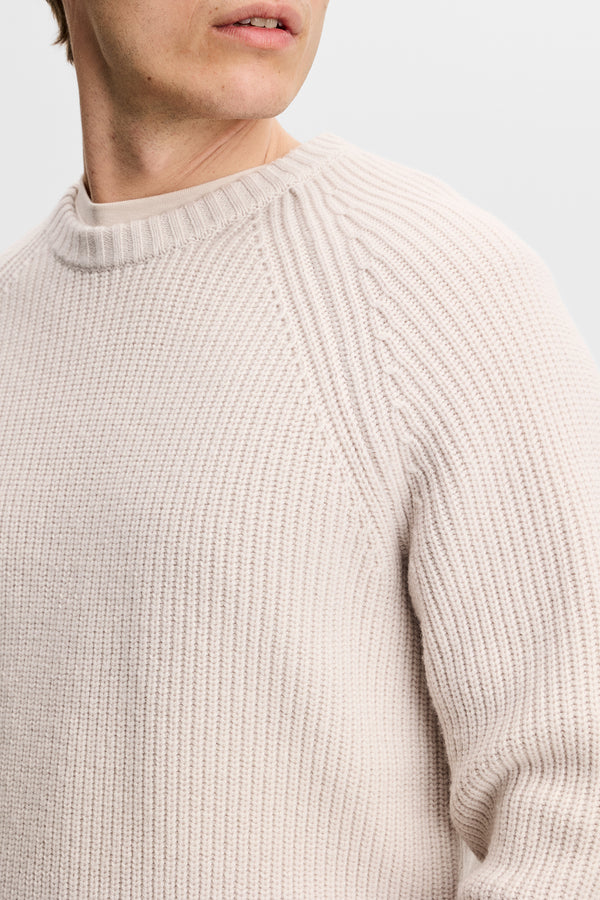 Hallow Knitted Crew Neck / Moonbeam