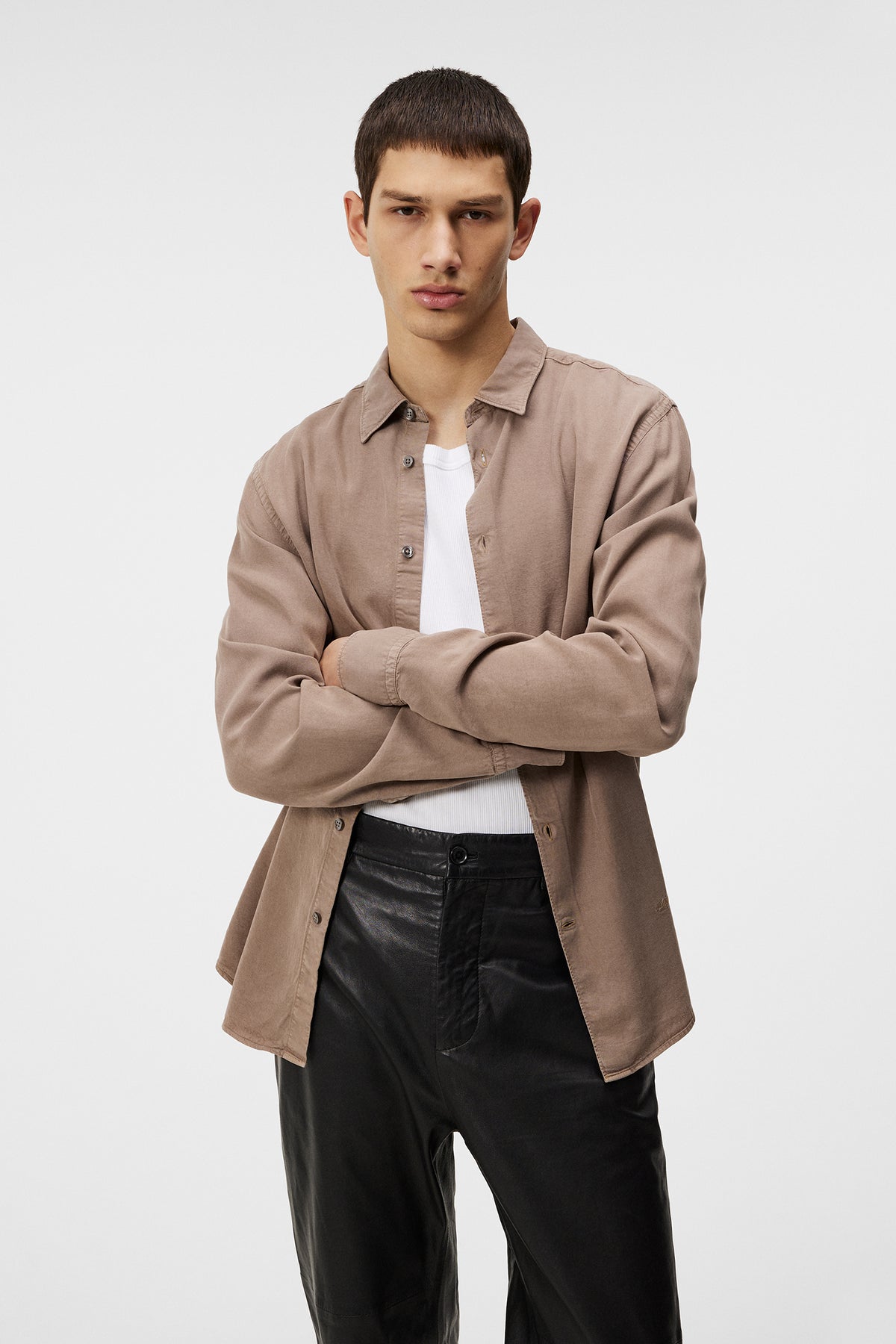 Slim LS Comfort Tencel Shirt / Walnut