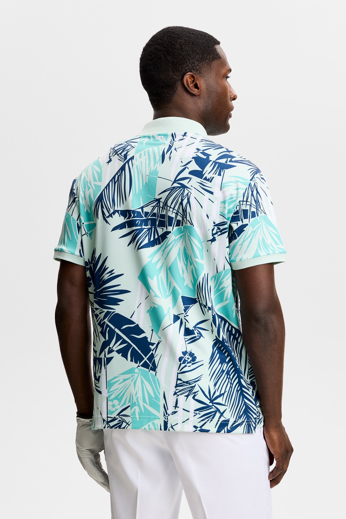 Tour Tech Print Polo / Grove Blue L | J.Lindeberg Official