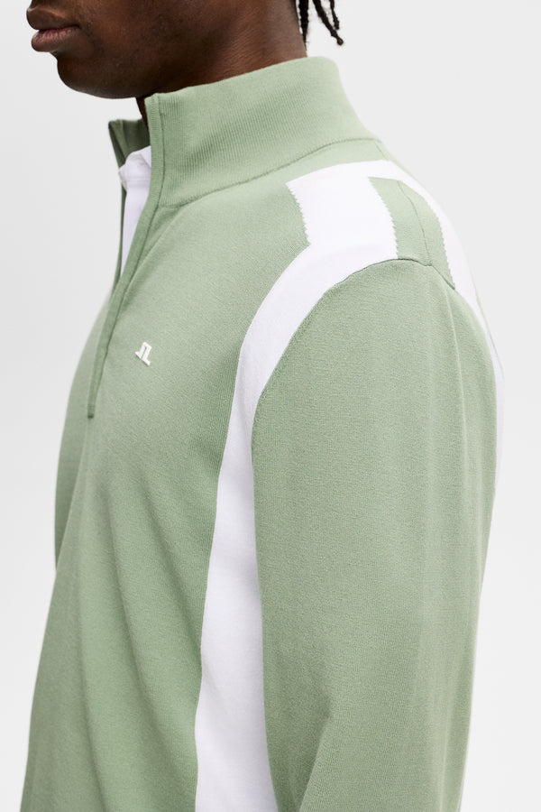 Kendrick Knitted Zip Sweater / Hedge Green