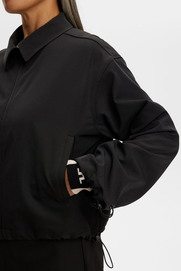Mellie Tech Drape Overshirt / Black