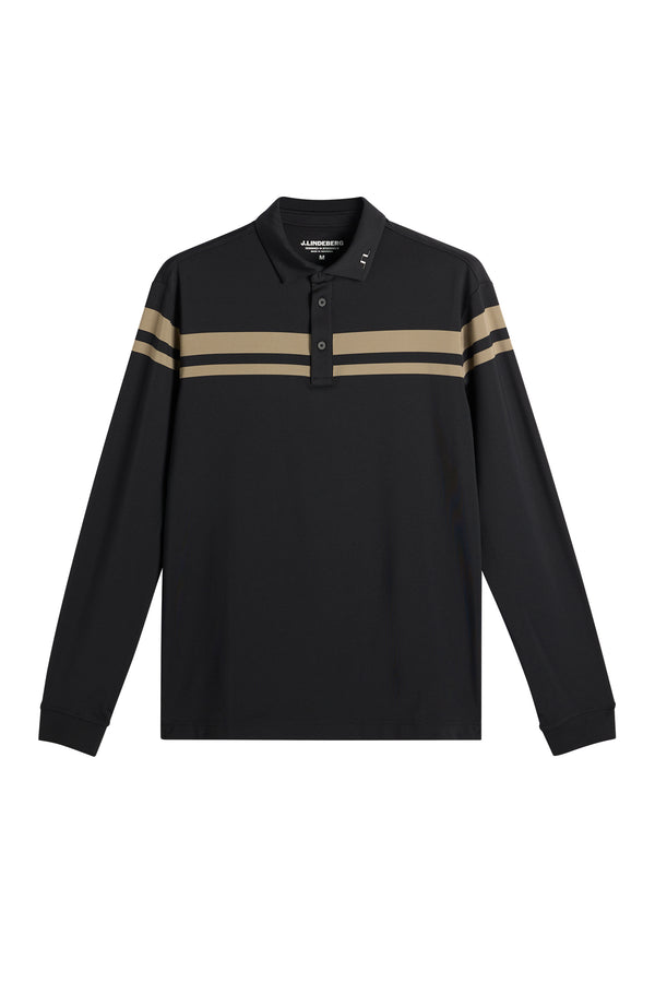 Kenny LS stripe polo / Black