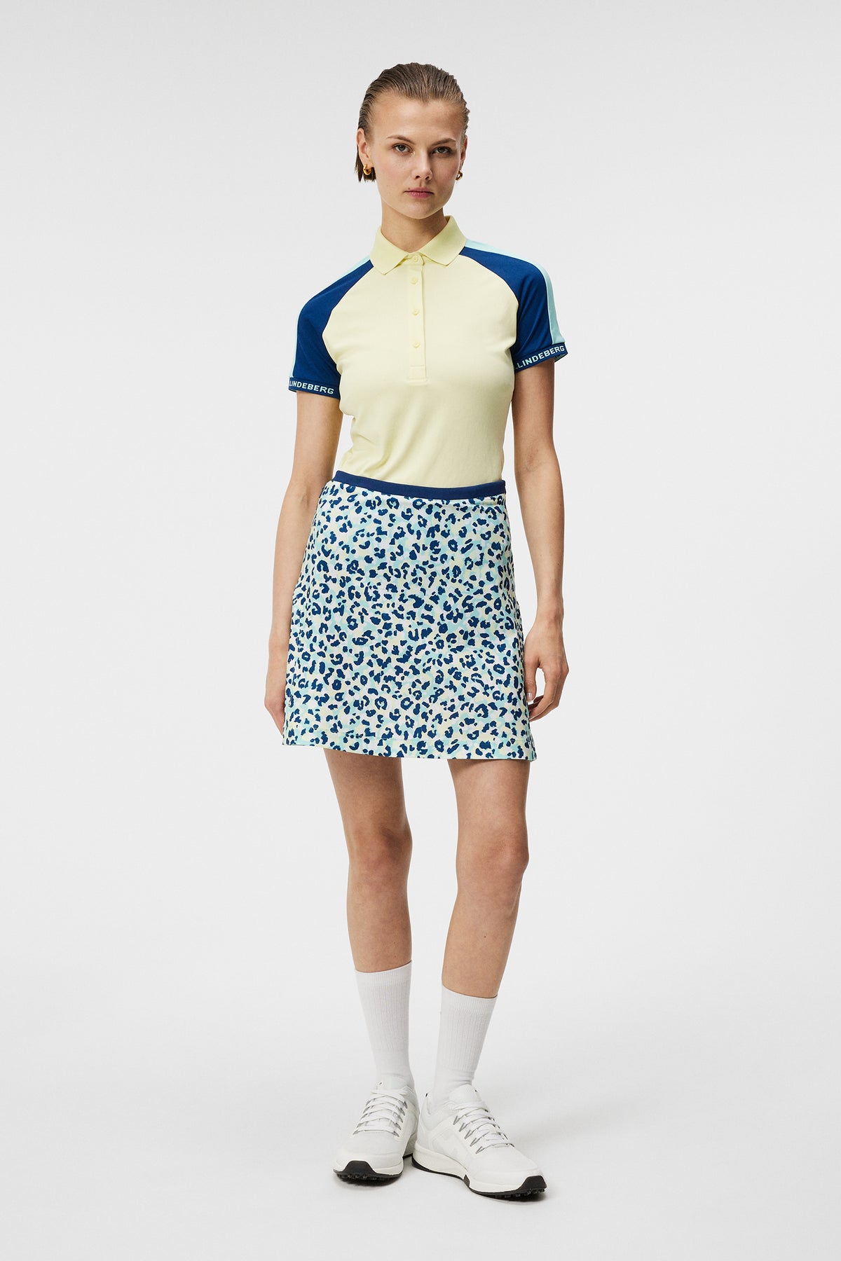 Themba Print Skirt / Leopard Aruba Blue