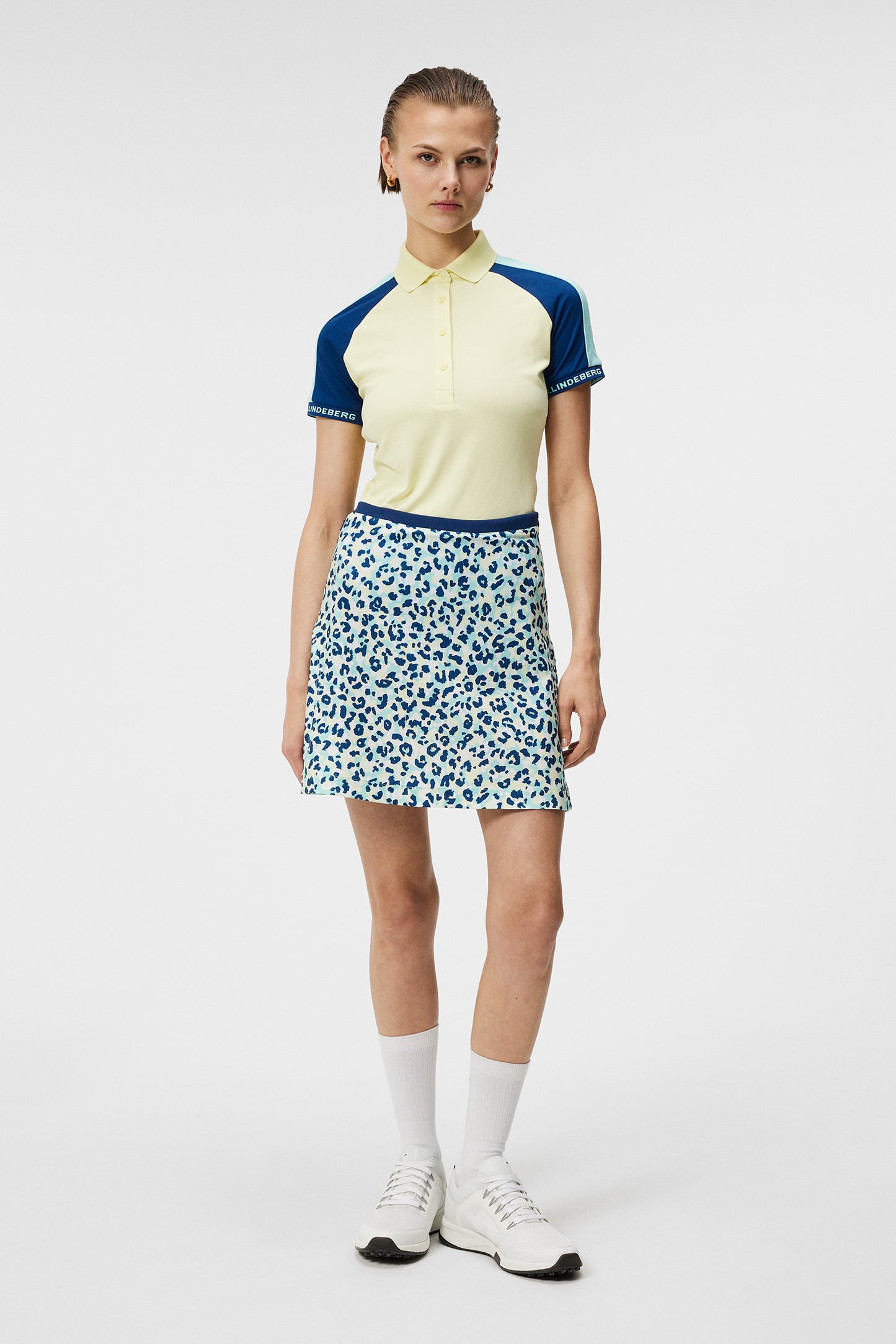 Themba Print Skirt / Leopard Aruba Blue