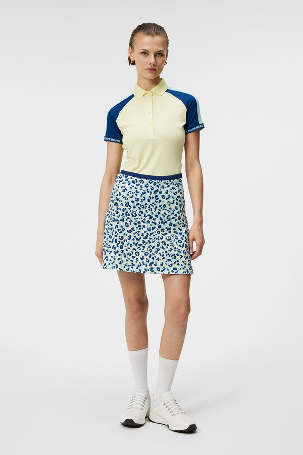 Themba Print Skirt / Leopard Aruba Blue