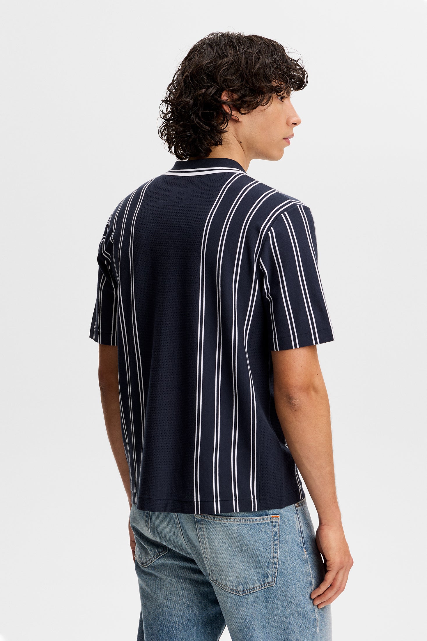 Rue Knit SS Shirt / JL Navy | J.Lindeberg Official