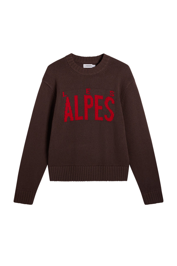 Fabian Graphic Knit Sweater / Seal Brown