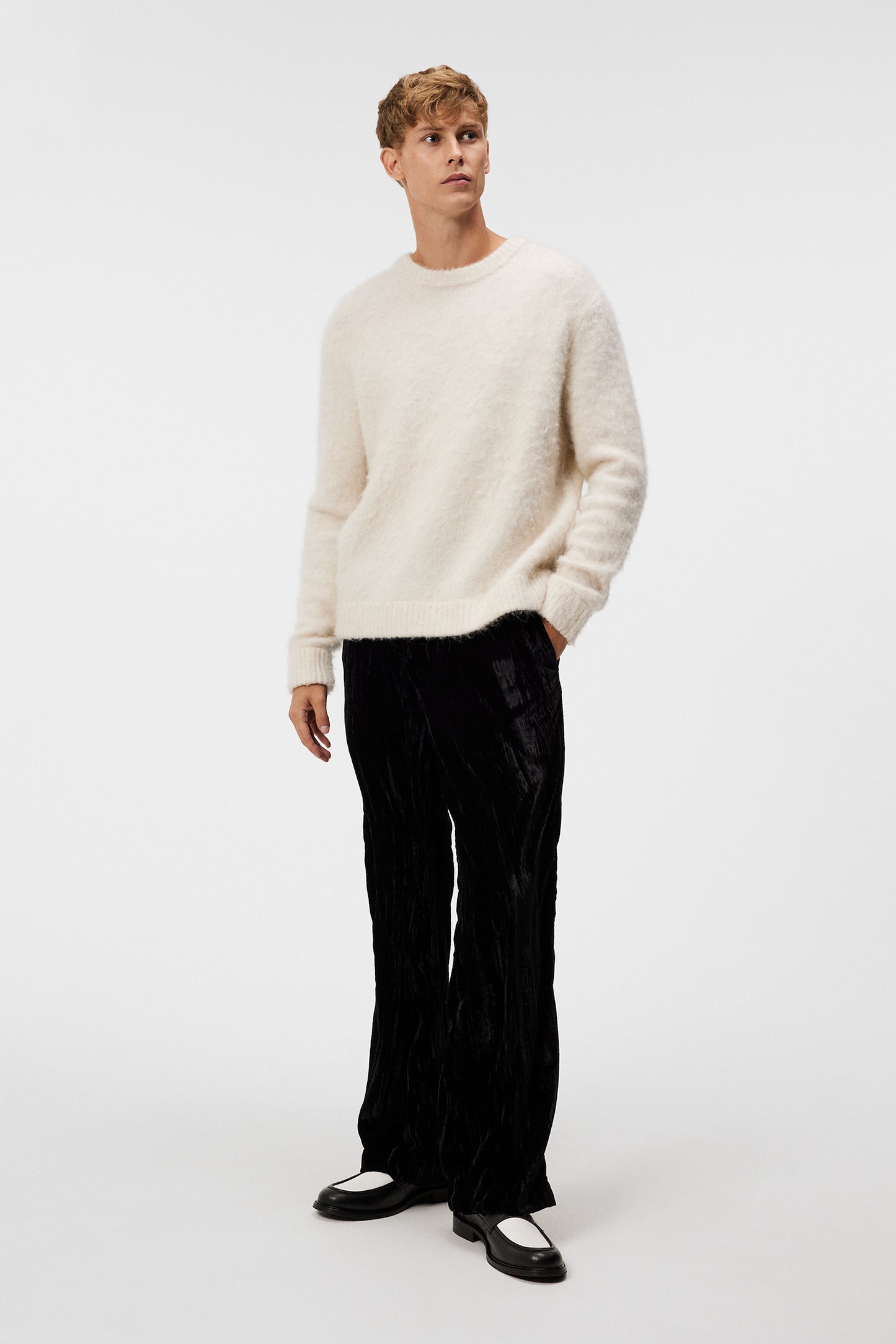 Harold Hairy Knit Crew / Cloud White