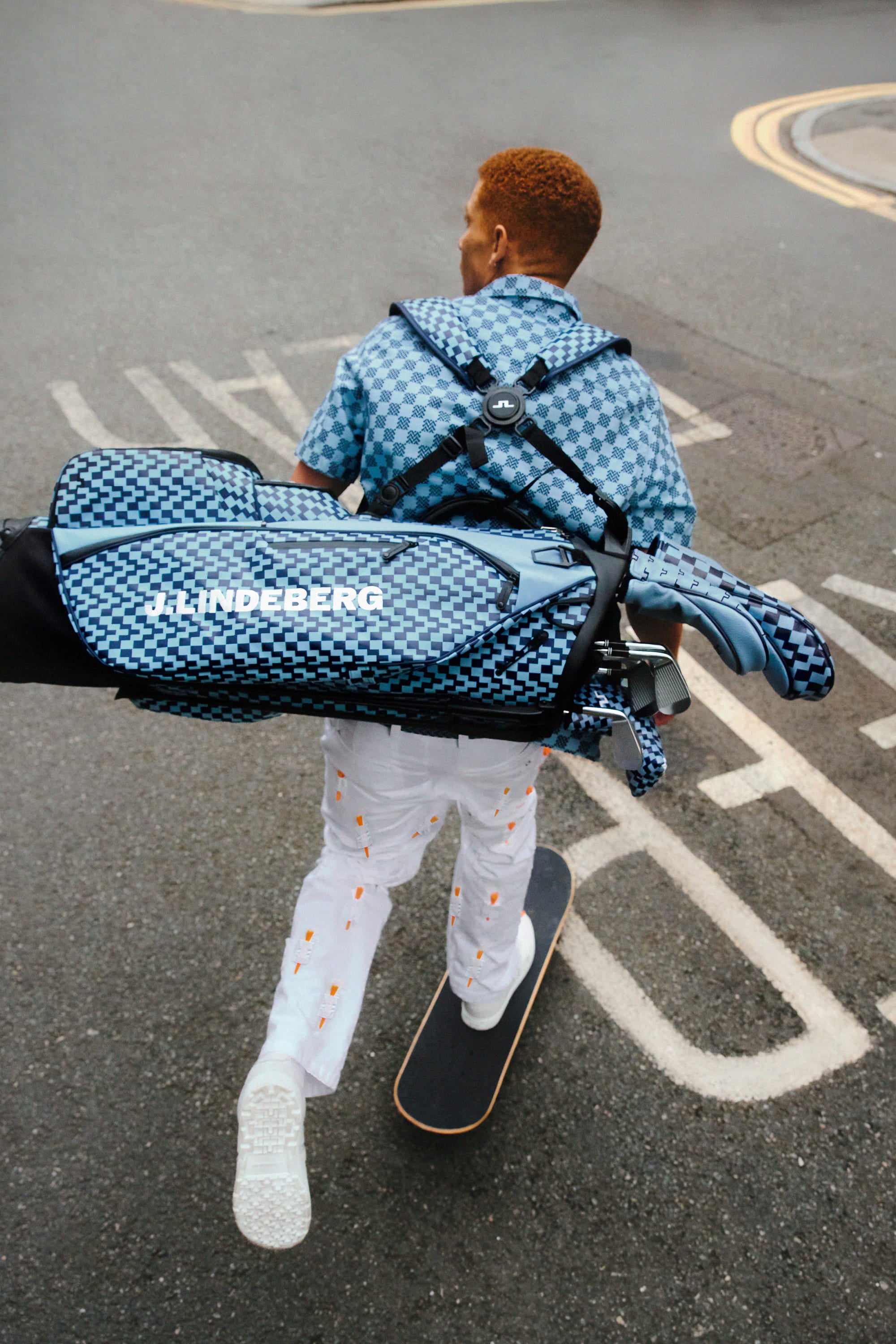 Play Stand Bag Printed / Bridge Stack Forget Navy M | J.Lindeberg