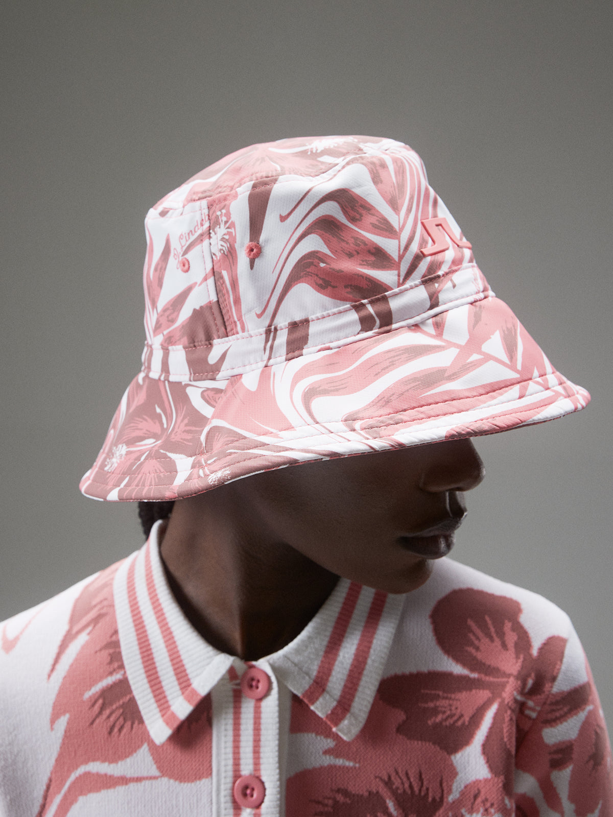 Siri Print Bucket Hat / Hibiscus Pink