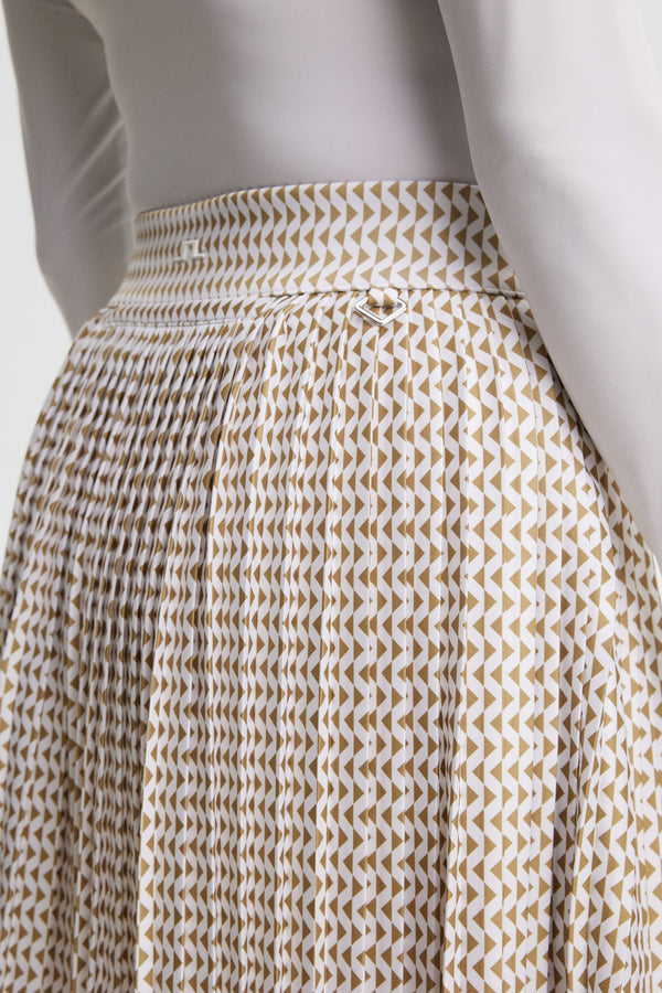 Brooke Print Skirt / Diamond Kelp White S