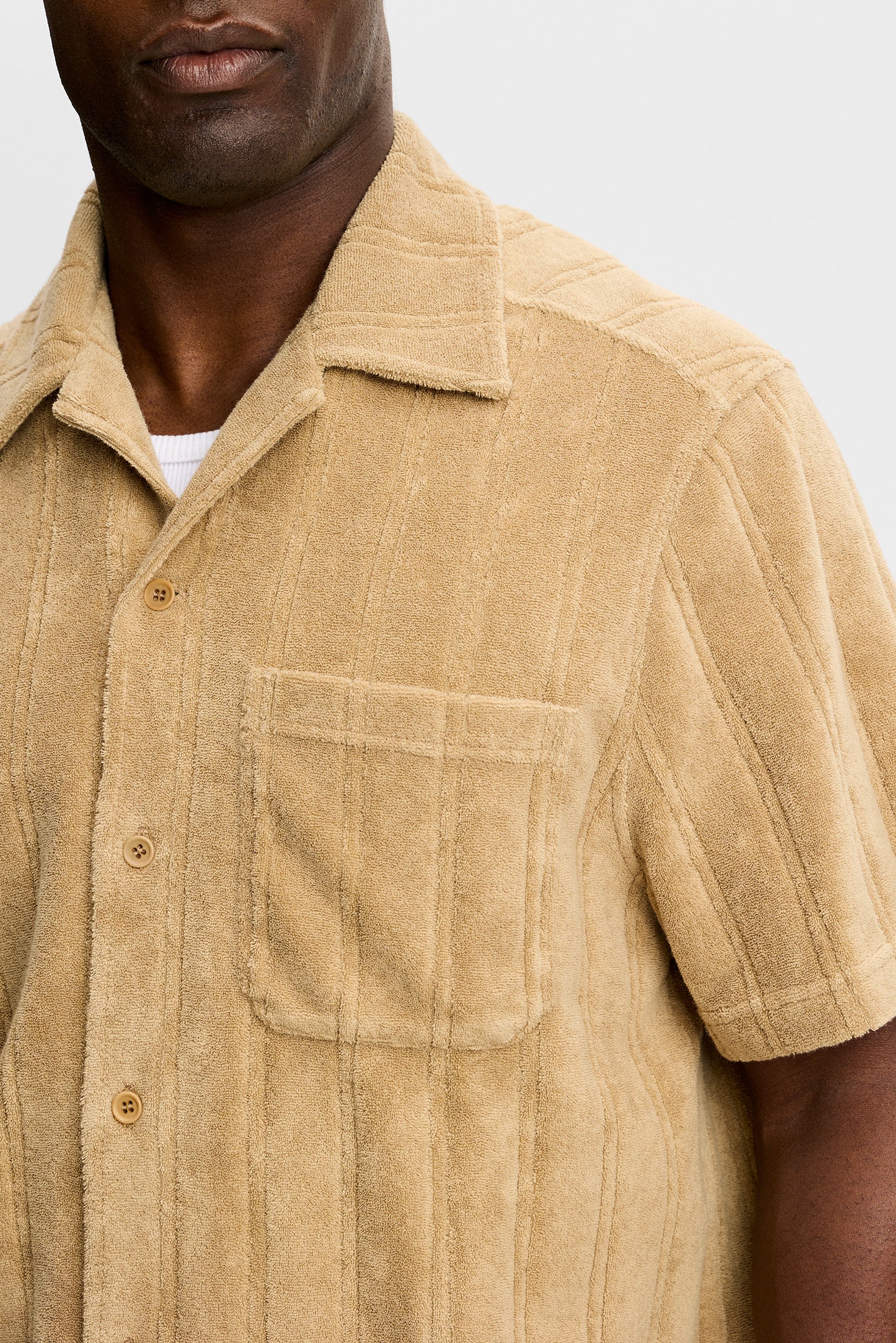 Ted Stripe Terry Shirt / Kelp | J.Lindeberg Official