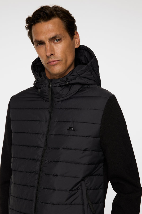 Thorn Hood Knit Hybrid Jacket / Black
