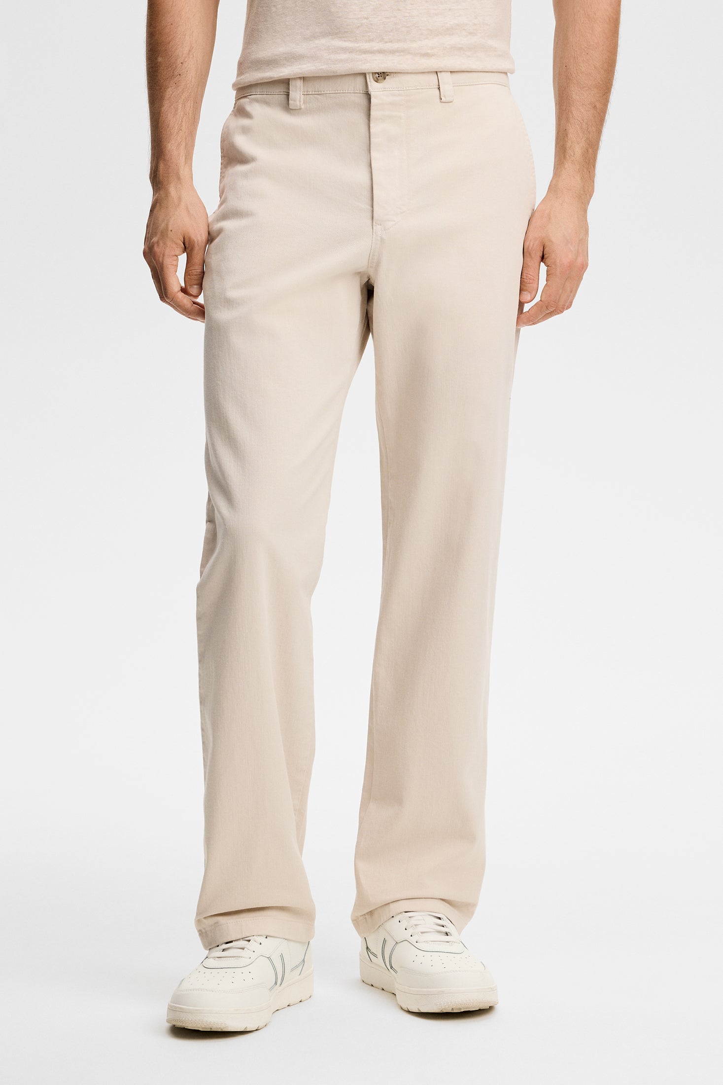 Devyn Straight Cotton Pants / Moonbeam | J.Lindeberg Official