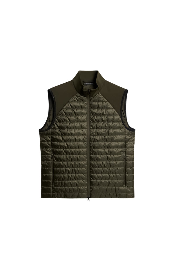 Hayden Quilt Hybrid Vest / Forest Green