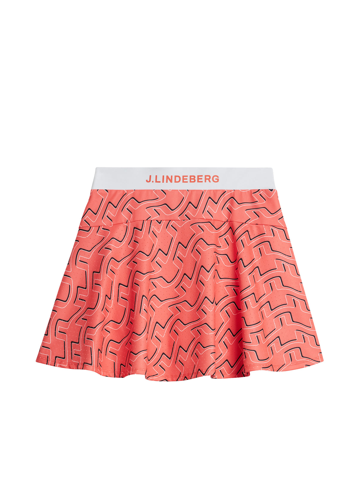 Jane Print Skirt / Outline Bridge Wave Coral