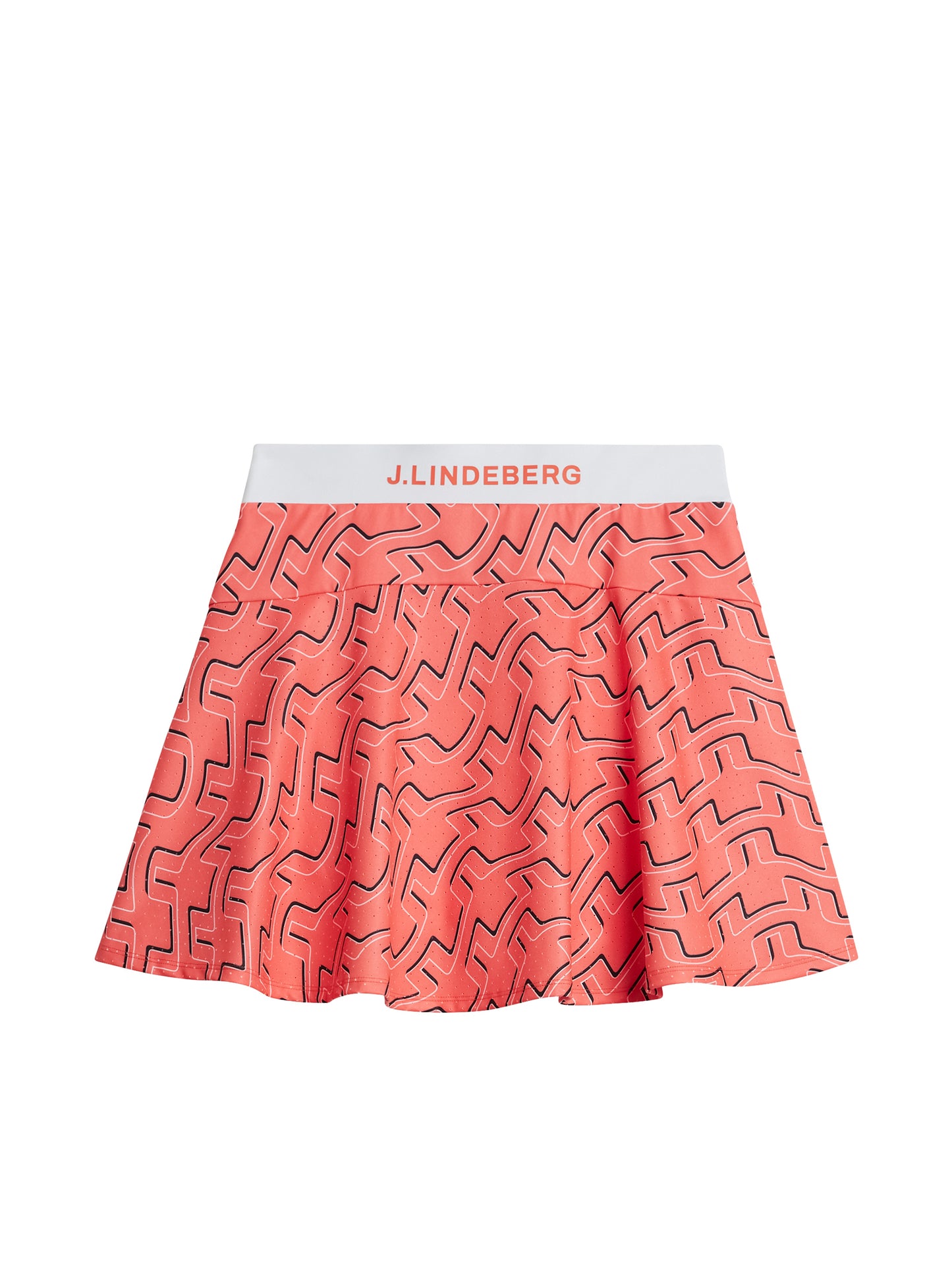 Jane Print Skirt / Outline Bridge Wave Coral
