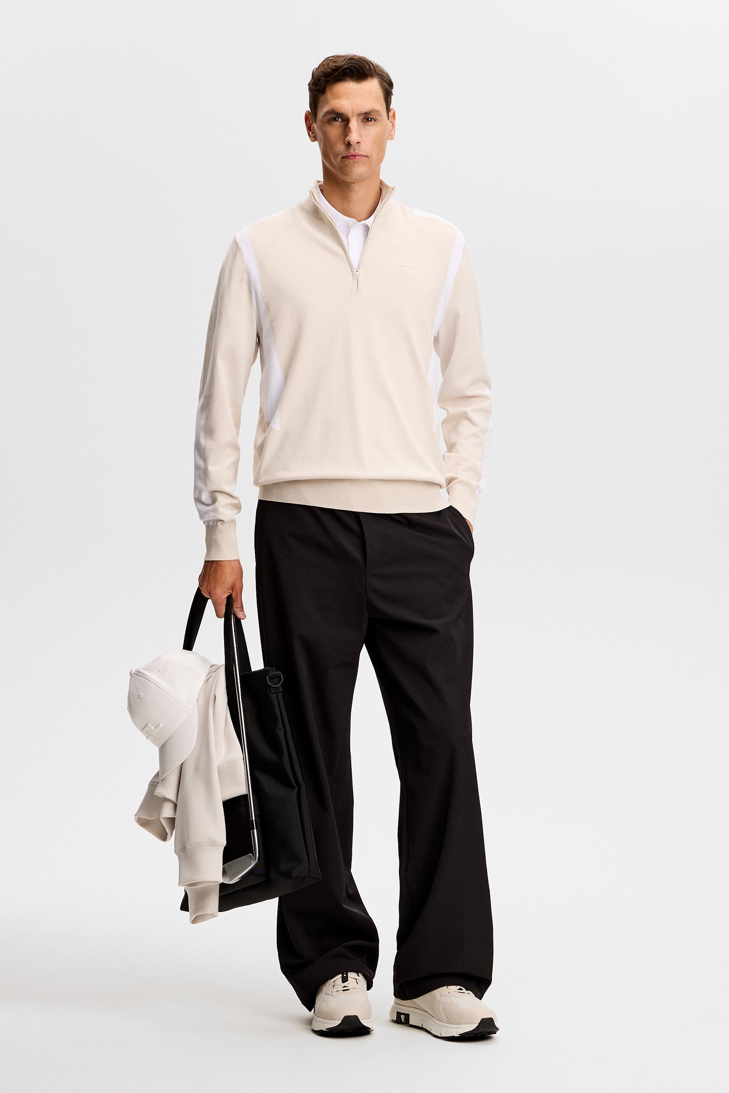 Kendrick Knitted Zip Sweater / Moonbeam | J.Lindeberg Official