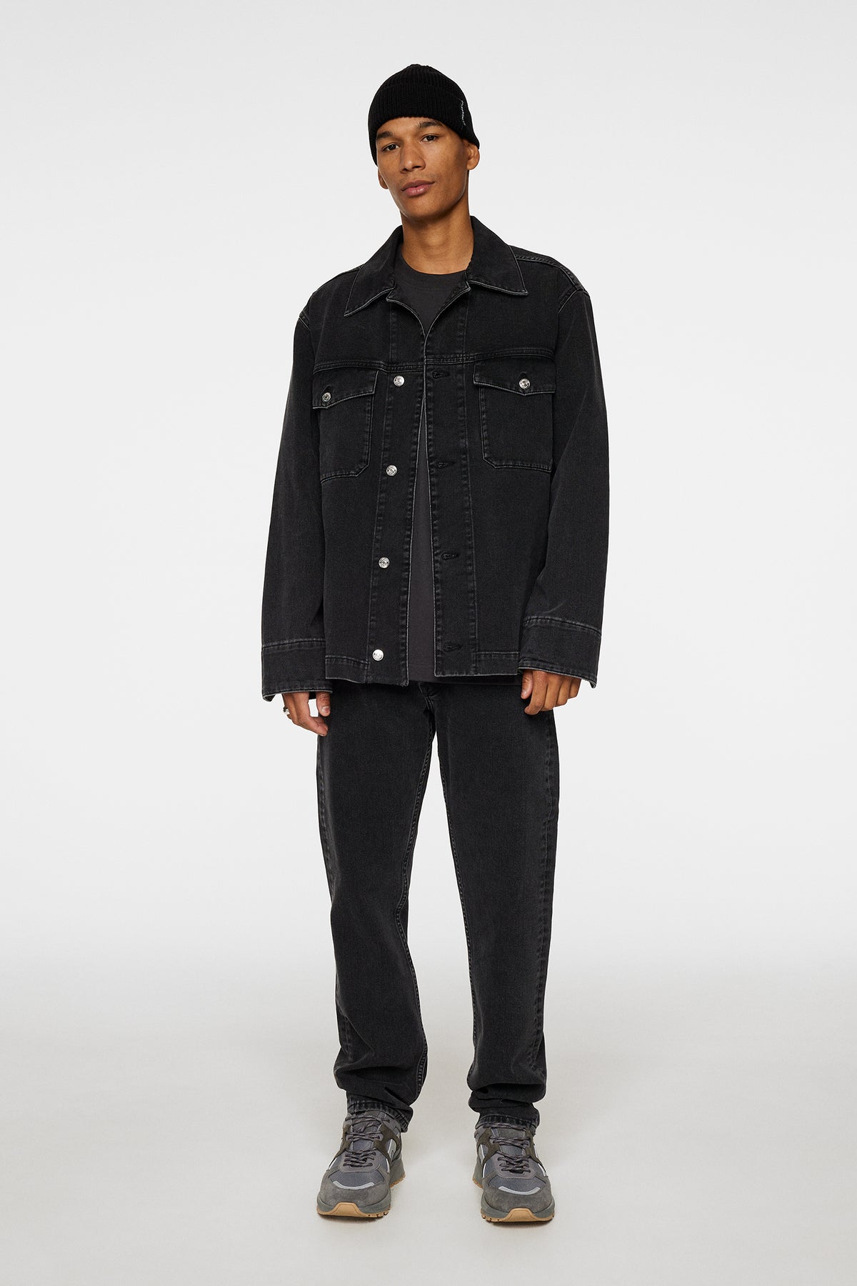 Hunt Washed Denim Overshirt Black – - Main Image