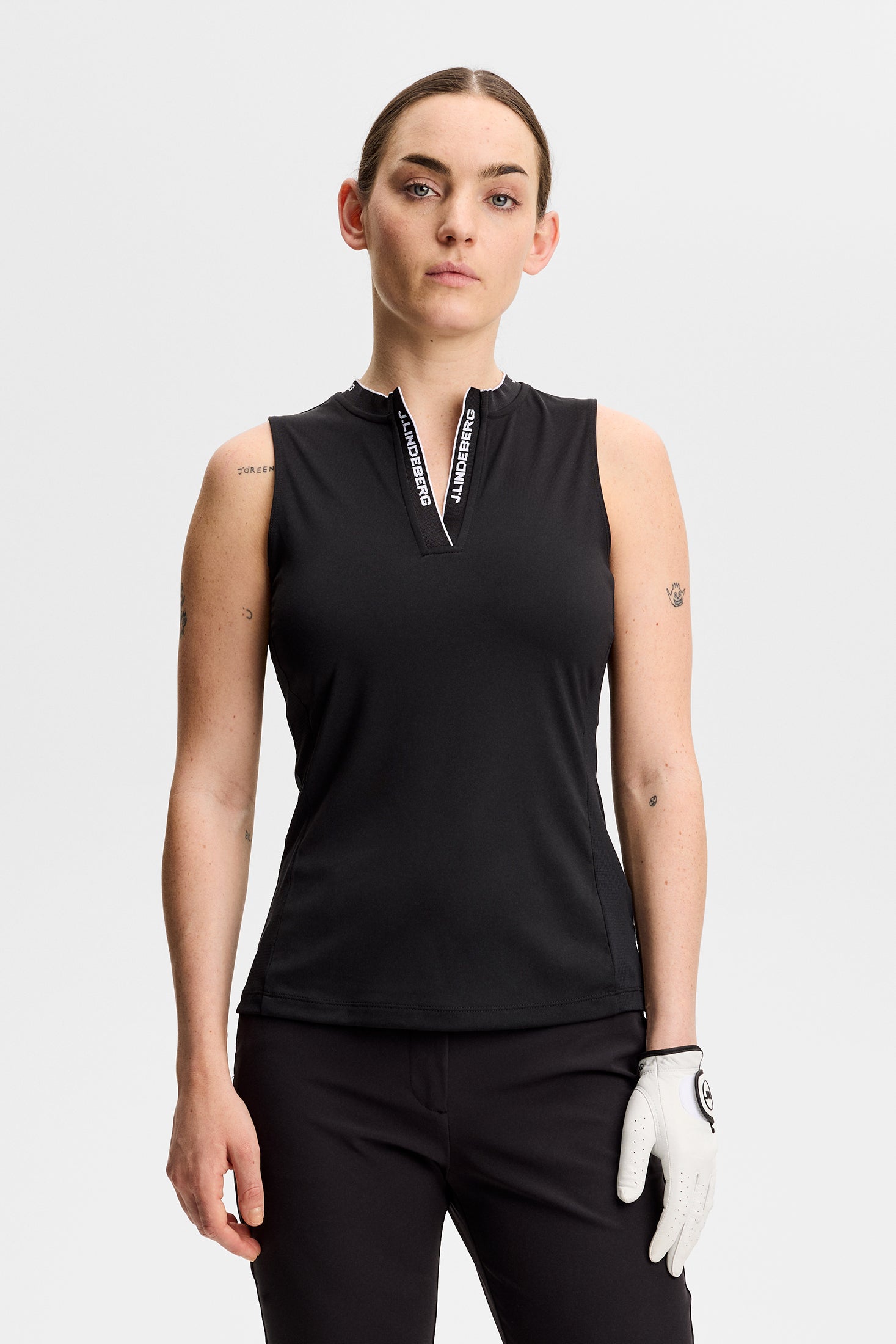 Leya Sleeveless Top / Black | J.Lindeberg Official