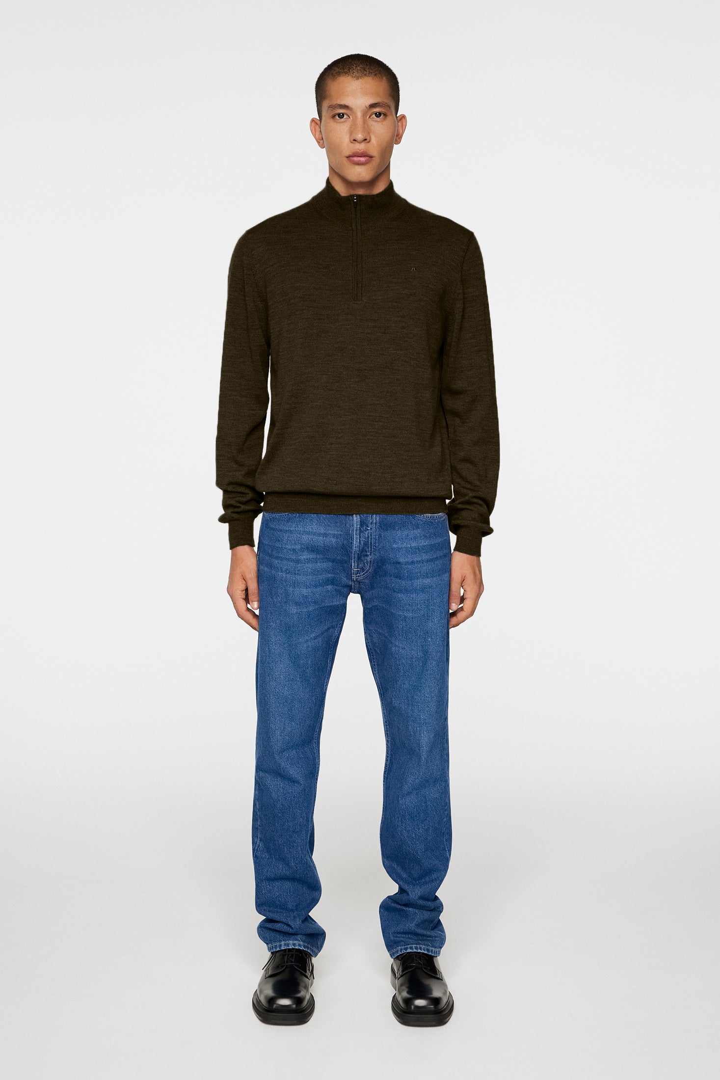 Kiyan Quarter Zip Sweater / Forest Green | J.Lindeberg Official