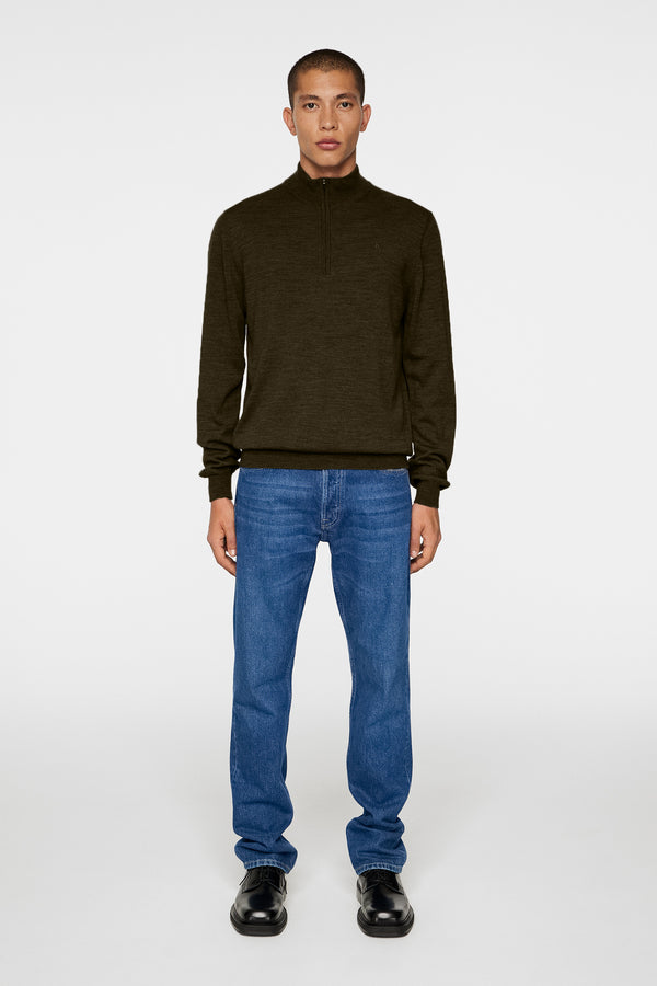 Kiyan Quarter Zip Sweater / Forest Green