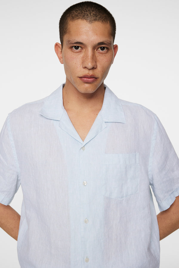 Elio Linen Melange Shirt / Winter Sky