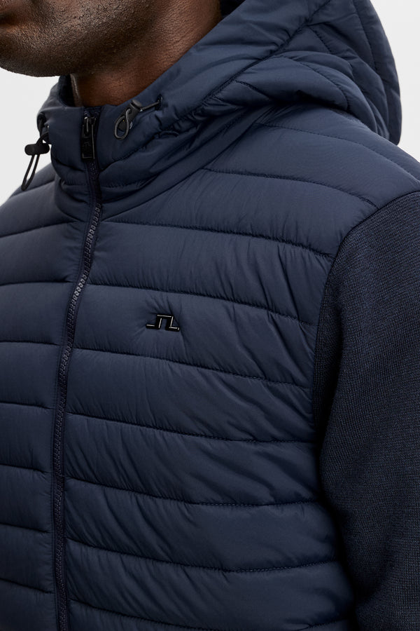 Thaden Knit Hood Hybrid Jacket / JL Navy