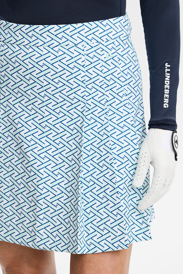Alesia Print Skirt / Ladder White Bay S