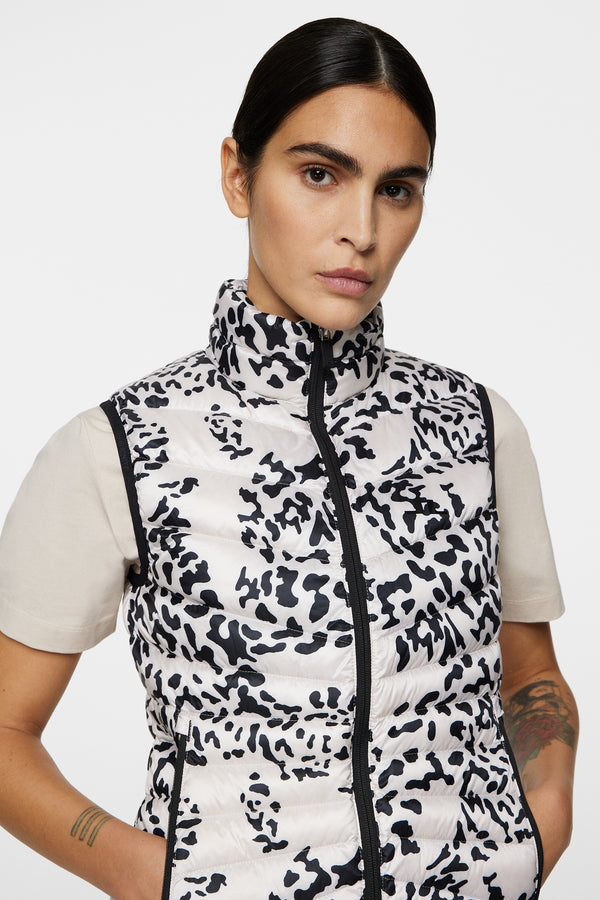 Lara Light Down Vest Print / Snake Rock Moonbeam M