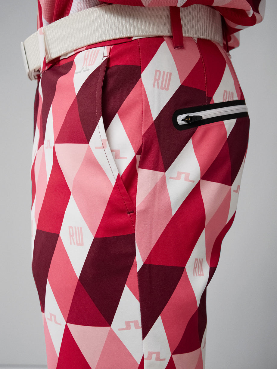 Printed Argyle Golf Shorts / RW White Argyle