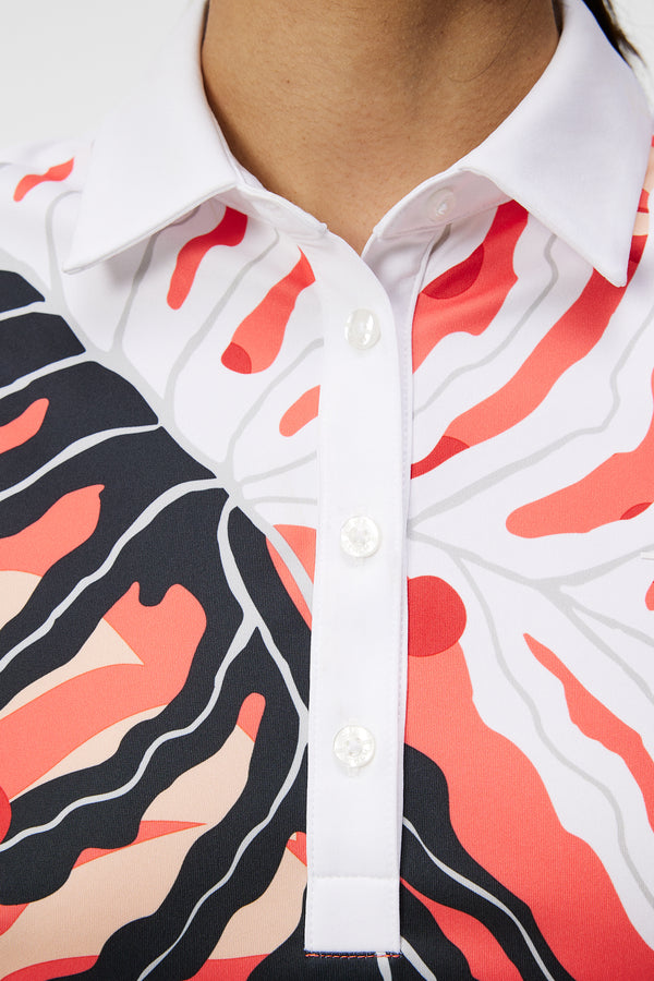 Jada Print Polo / Paradise Monstera Coral
