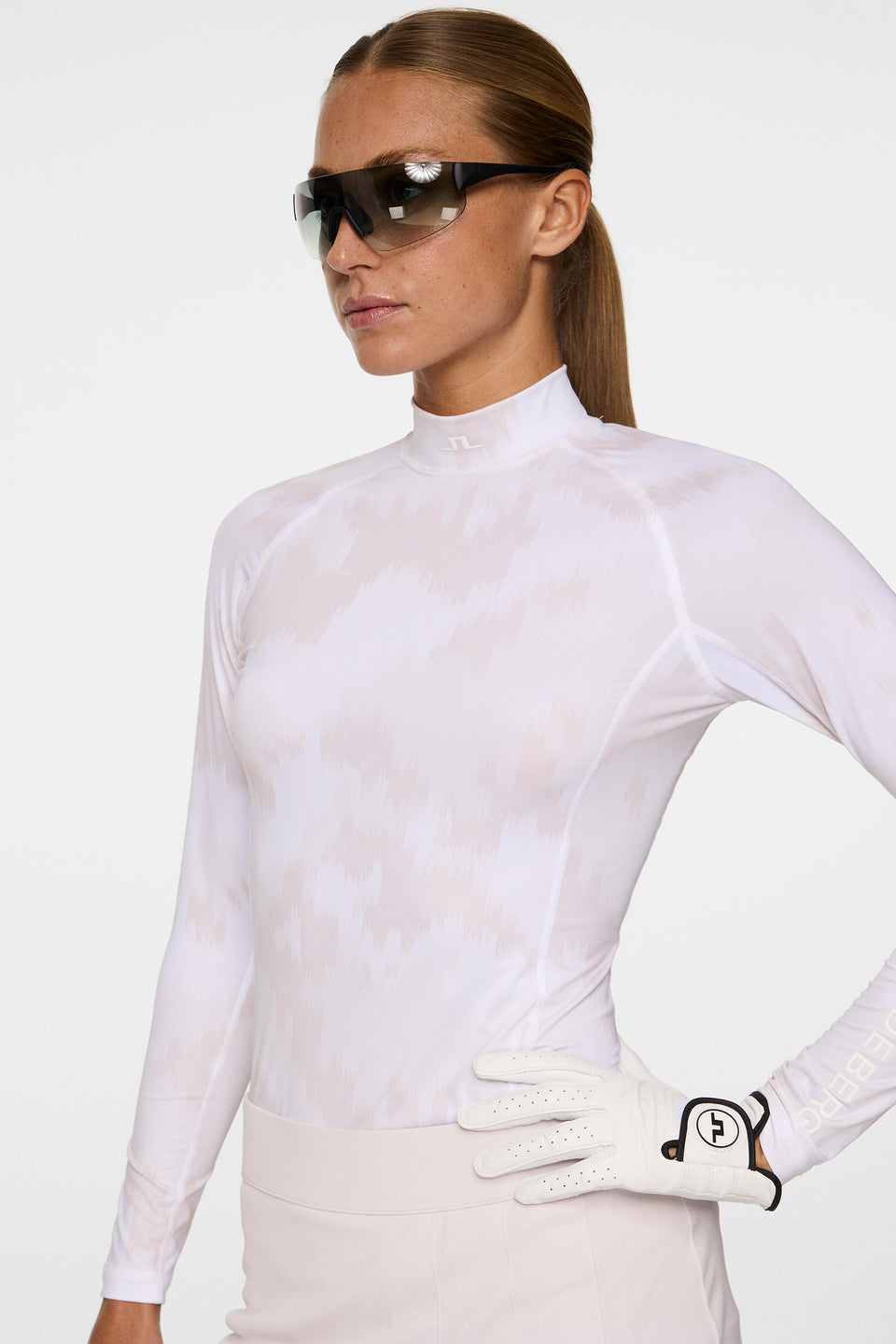 Ella Print Compression Top / Warp Gray Lilac L