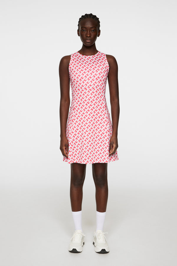 Cora Print Dress / Tour Geo Pink M
