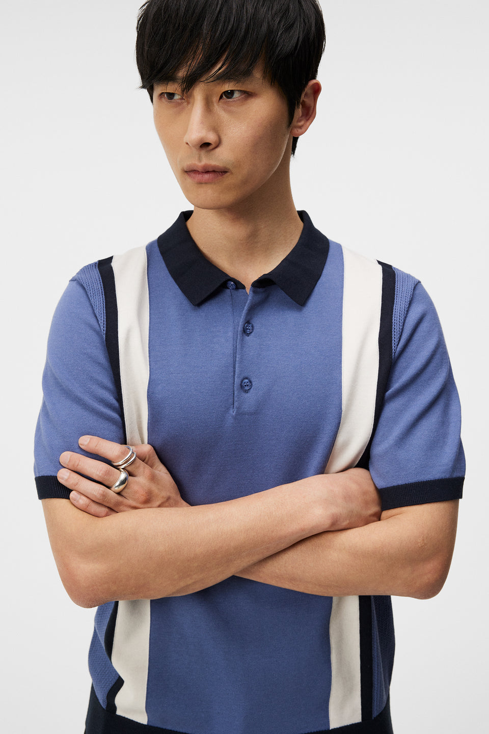 Reymond Stripe Polo / Bijou Blue