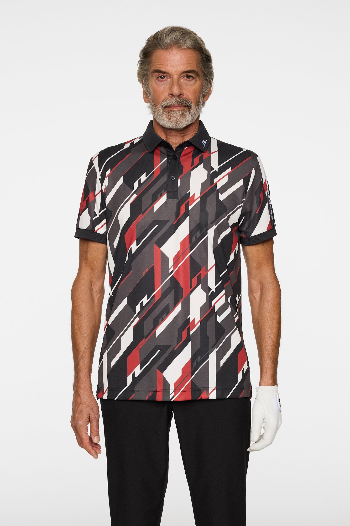 Tour Tech Print Polo / GEO 1 - JL BLACK – J.Lindeberg EU