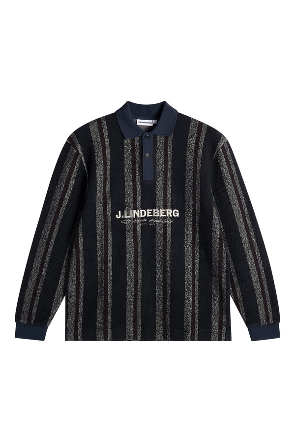 Bergman Jacquard Oversize Polo / Garrett Polo Stripe Navy
