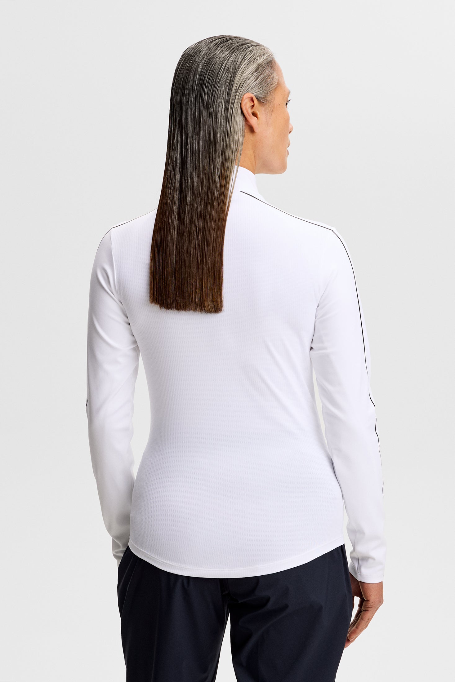 Adiola Quarter Zip Mid Layer / White | J.Lindeberg Official