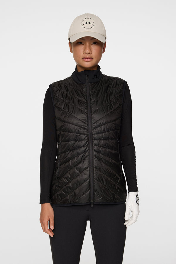 Madde Quilt Hybrid Vest / Black