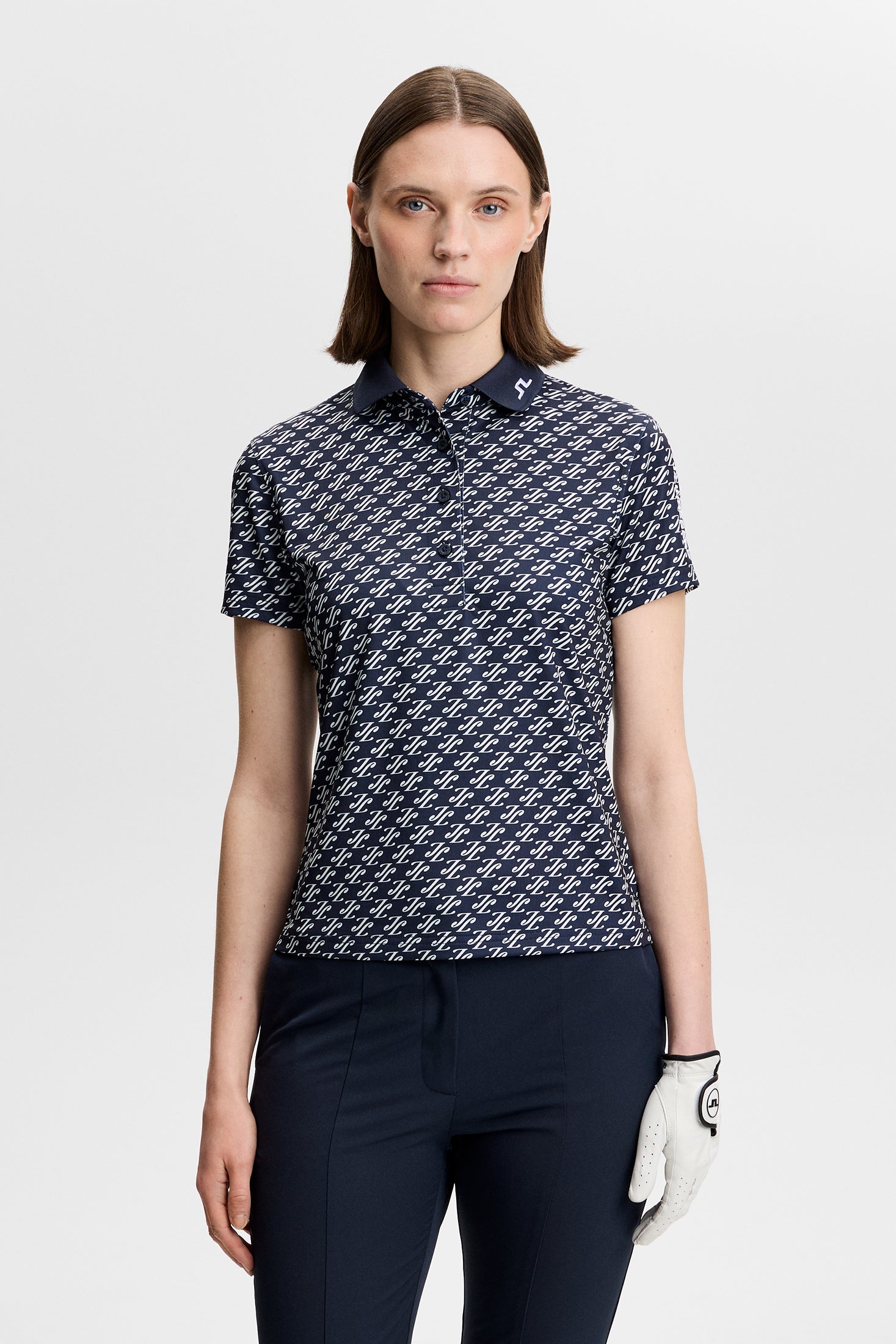 Tour Tech Print Polo / Cardi Jacquard S - JL Navy | J.Lindeberg