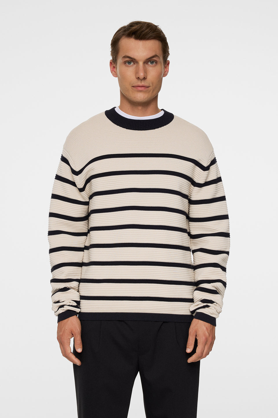 Sawyer Stripe Crew Neck / Moonbeam