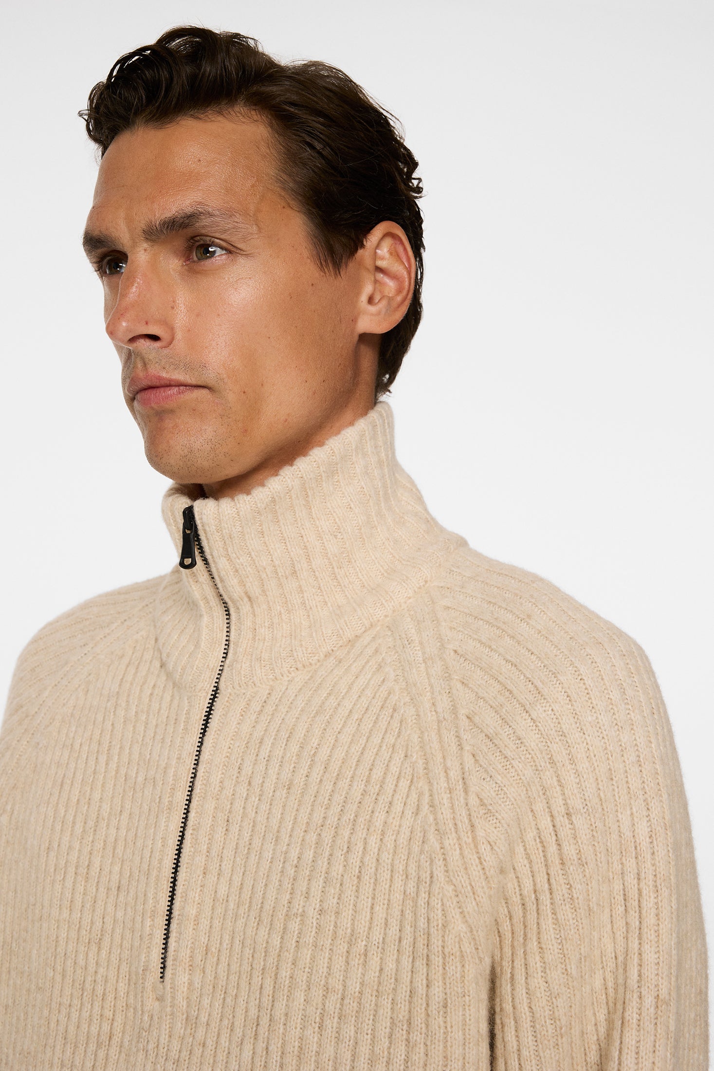 Victor Zip Wool Sweater / Moonbeam Melange – J.Lindeberg EU