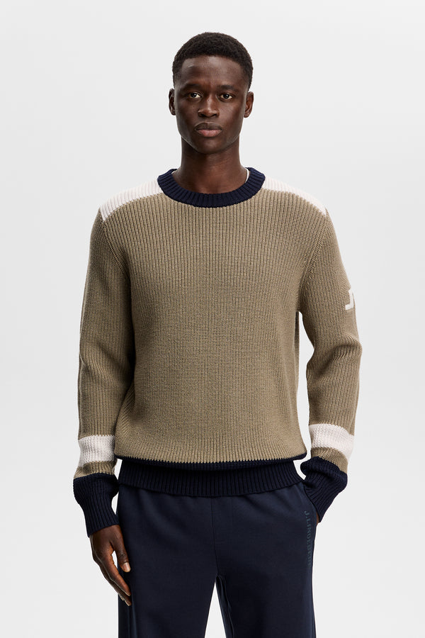 Stan Colour Block Knit Crew / Brindle