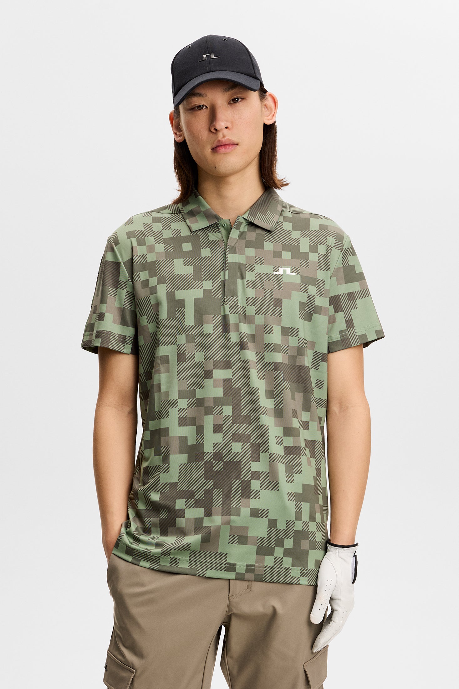 J.LINDEBERG TOUR COLLECTION ジャカード柄スリムポロ Dario Tour Print Polo / Tour 26 Tonal Green L – J.Lindeberg EU