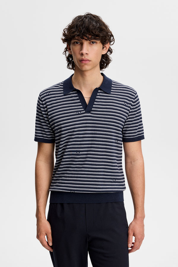 Ben Structure Stripe Polo / Bridge Stripe Navy