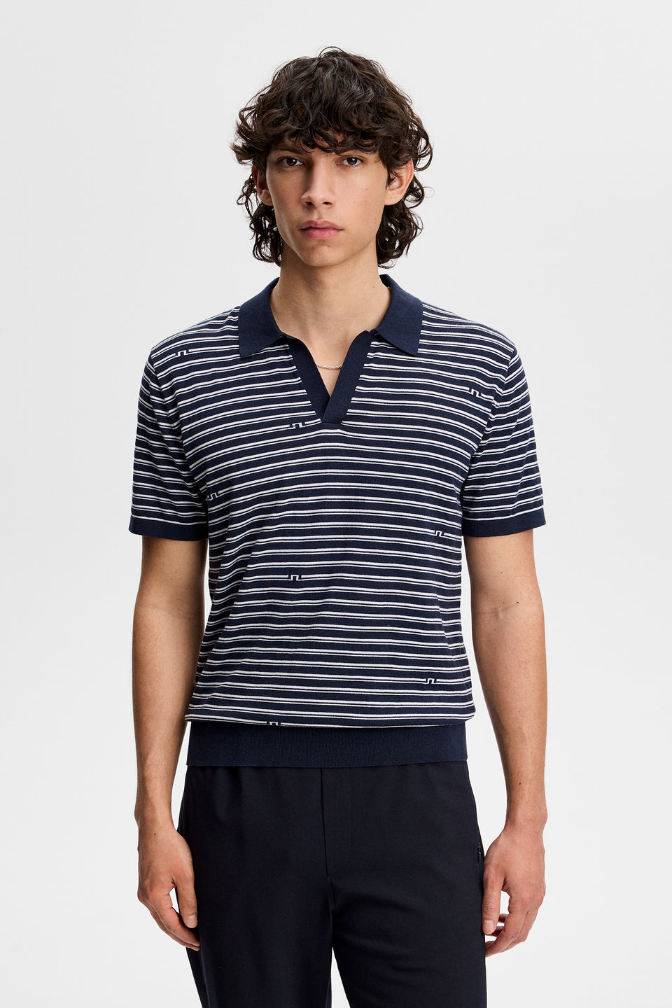 Ben Structure Stripe Polo / Bridge Stripe Navy